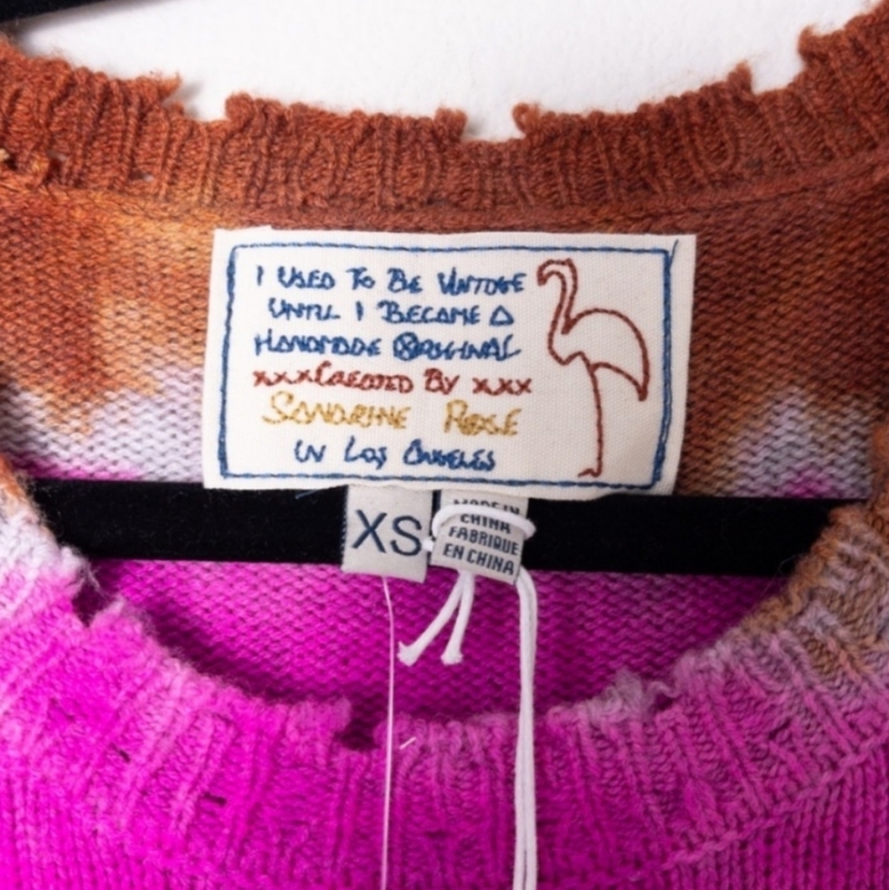 NWT Sandrine Rose x FP Wool Cashmere California Tie Dye Sweater sz XS - Picture 8 of 11